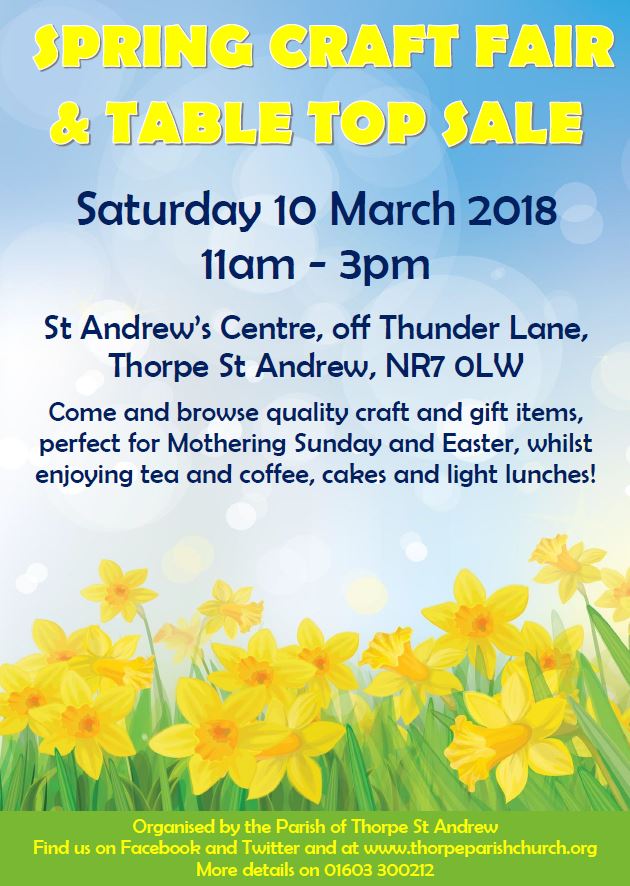 Spring Craft Fair and Table Top Sale
